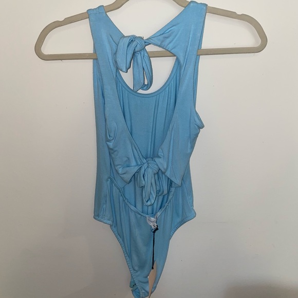 Open Back Tie Bodysuit - Picture 2 of 4